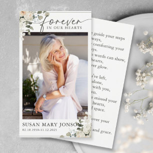 Voor eeuwig in ons hart begrafenis gebed Kaart