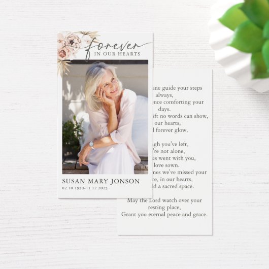 Voor eeuwig in ons hart begrafenis gebed Kaart (Bureau)