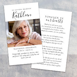 Voor eeuwig in ons hart Script begrafenis gebed Ka Visitekaartje