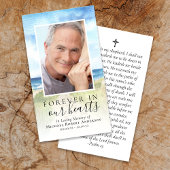 Voor eeuwig in onze harten Beach Memorial Prayer K Visitekaartje