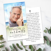 Voor eeuwig in onze harten Beach Memorial Prayer K Visitekaartje