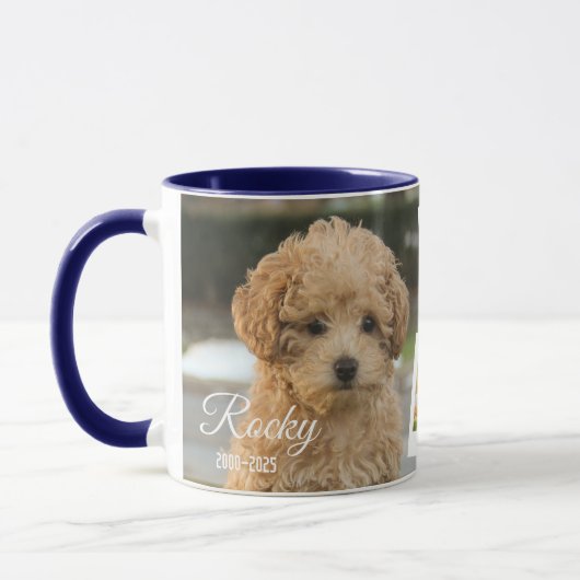 Voor eeuwig in onze harten gepersonaliseerd huisdi mok (Links)