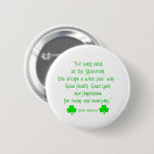 Voor elk blad op de shamrock... ronde button 5,7 cm (Voorkant /achterkant)