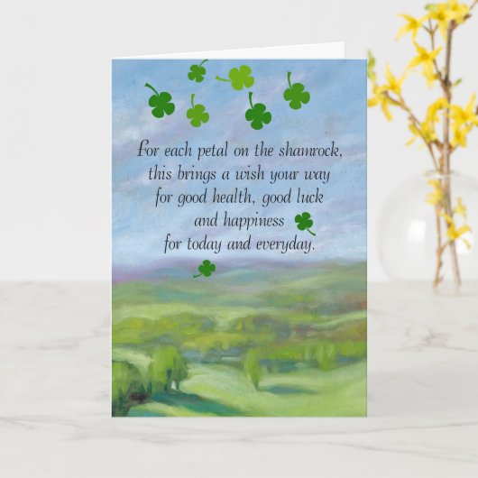 Voor elk bloemblaadje op de klaverblad...Een Ierse Kaart (Gele Bloem)