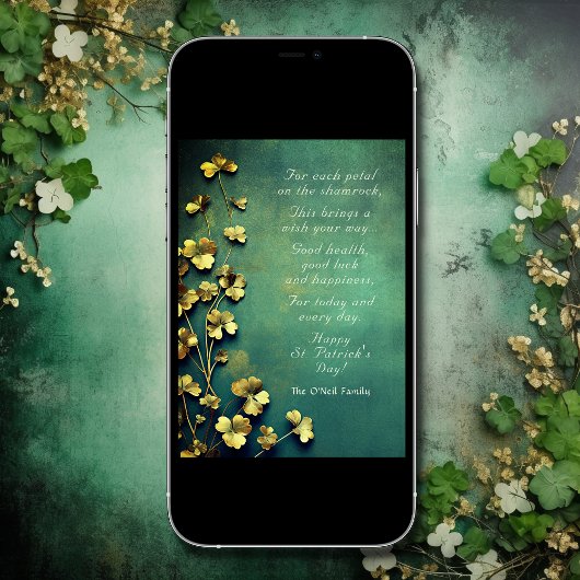 Voor elk petal op de Shamrock St Patrick's Day Feestdagenkaart