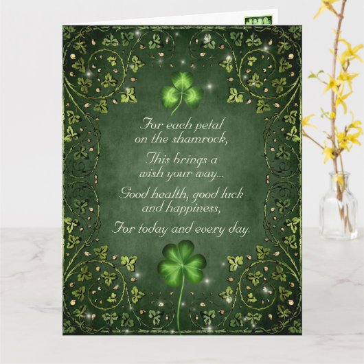 Voor elk petal op de Shamrock St Patrick's Day Kaart (Gele Bloem)