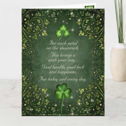 Voor elk petal op de Shamrock St Patrick's Day Kaart (Voorkant)