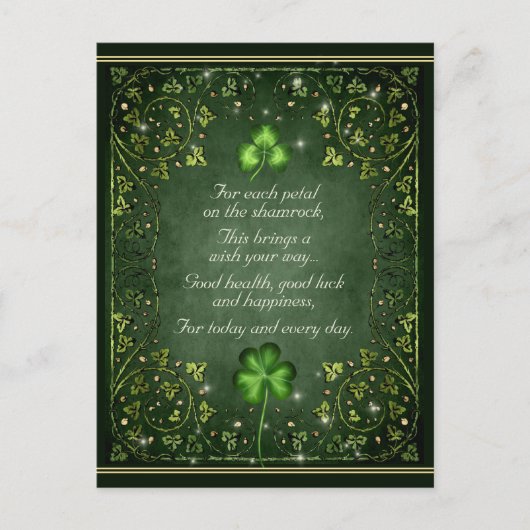 Voor elk petal op het Shamrock - Irish Gezegde Briefkaart (Voorkant)