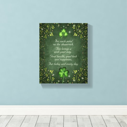 Voor elk petal op het Shamrock - Irish Gezegde Canvas Afdruk (Insitu (Houten vloer))