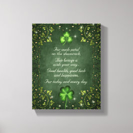 Voor elk petal op het Shamrock - Irish Gezegde Canvas Afdruk