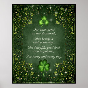 Voor elk petal op het Shamrock - Irish Gezegde Poster