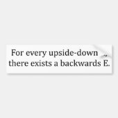 Voor elke A is er E - (witte bumper) Bumpersticker (Voorkant)