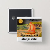 Voor elke autistisch persoon vierkante button 5,1 cm (Voorkant /achterkant)