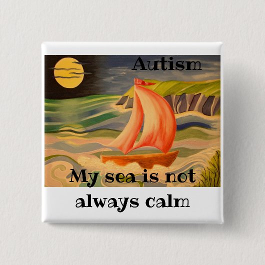 Voor elke autistisch persoon vierkante button 5,1 cm (Voorkant)