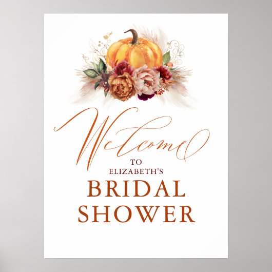 Voor elke feest - Pompoen Roest Terracotta Bloemen Poster (Voorkant)