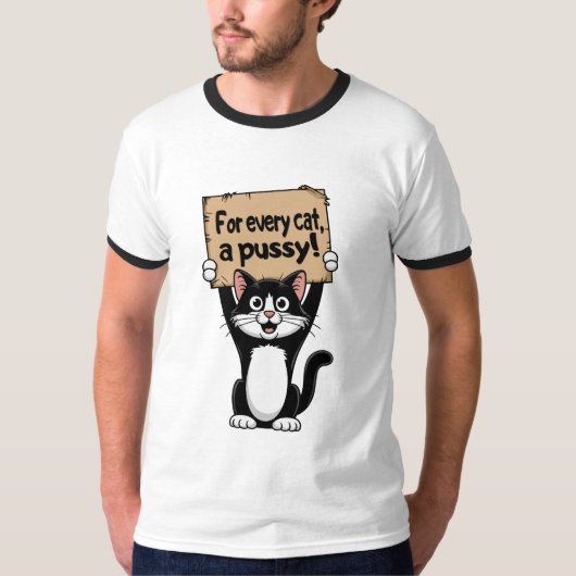 Voor elke kat, een kutje! t-shirt (Voorkant)