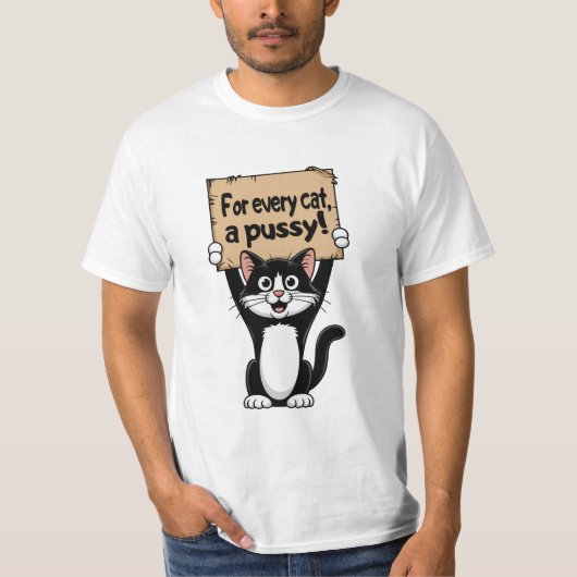 Voor elke kat, een kutje! t-shirt (Voorkant)
