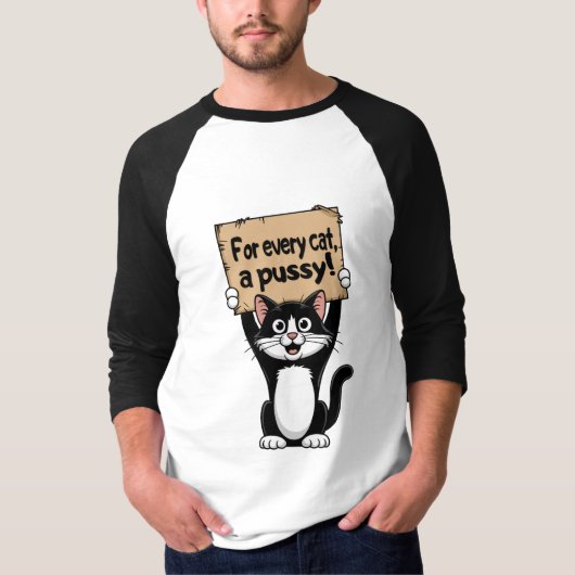 Voor elke kat, een kutje! t-shirt (Voorkant)