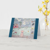 Voor elke kattenliefhebber - "Sterrennacht" Kaart (Gele Bloem)