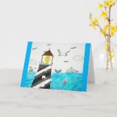 Voor elke kattever - " een dag op het Zee " Kaart (Gele Bloem)