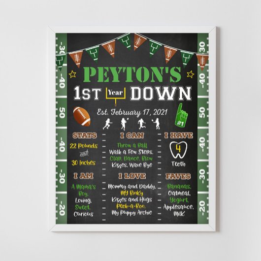 VOOR ELKE LEEFTIJD - Voetbal Mijlpaal Verjaardagsp Poster