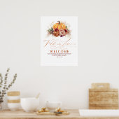 Voor elke partij - pompoen Rust Terracotta Flowers Poster (Keuken)