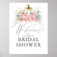 Voor elke partij - Poster pompoen roze bloemen