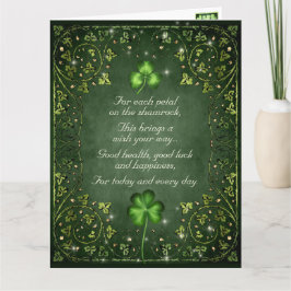 Voor elke Petal op de Shamrock Irish BIG Birthday Kaart