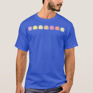 Voor en Achter Druk Multikleur Daisy Bloemgreep T-shirt