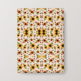Voor- en achteraanzicht van een bloempatroon  button