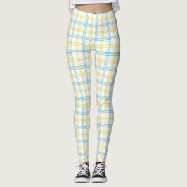 Voor- en achteraanzicht van geruite leggings