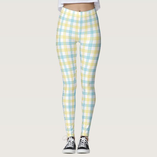 Voor- en achteraanzicht van geruite leggings (Voorkant)