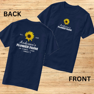 Voor- en achterdruk Boerderij/familienaam EST. Yea T-shirt