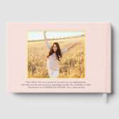 Voor- en achterfoto's Afstuderen Blush Pink Keepsa Gastenboek (Achterkant)