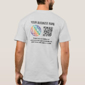 Voor- en achterkant Bedrijfslogo en QR-code bedruk T-shirt (Achterkant)
