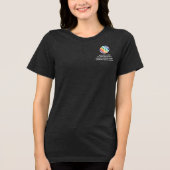 Voor- en achterkant Bedrukt logo & QR-code bedrijf Tri-Blend Shirt (Voorkant)