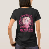 (Voor- en Achterkant) In oktober Draag we Roze Kan T-shirt (Achterkant)