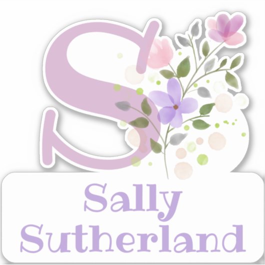 Voor- en achternamen plus Initiaal Sticker uitsned (Voorkant)