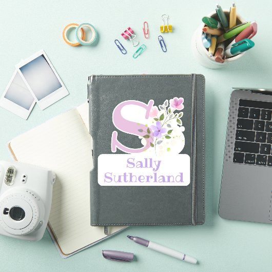 Voor- en achternamen plus Initiaal Sticker uitsned (iPad Cover)