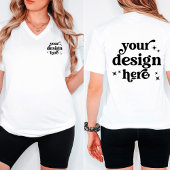 Voor- en achterontwerp Custom Logo V-Neck T-shirt