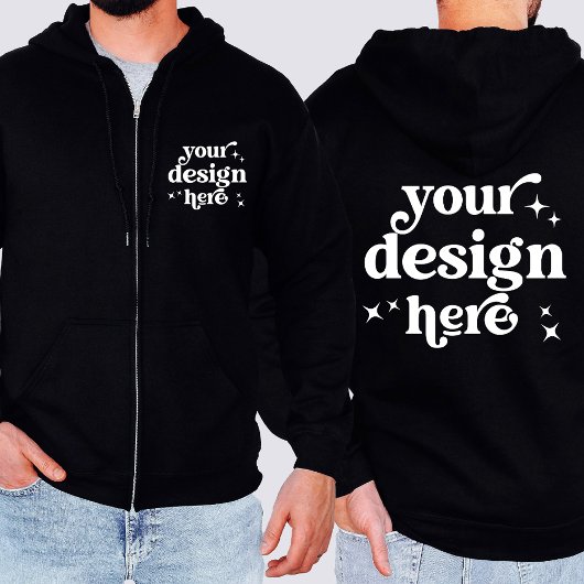 Voor- en achterontwerp Custom Logo Zipper Jacket Hoodie