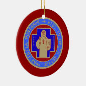 Voor- en achtervlakken van de St. Benedictus-medai Keramisch Ornament (Rechts)
