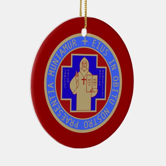 Voor- en achtervlakken van de St. Benedictus-medai Keramisch Ornament (Rechts)