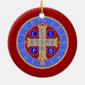 Voor- en achtervlakken van de St. Benedictus-medai Keramisch Ornament (Achterkant)