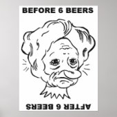 Voor en na 6 bier poster (Voorkant)