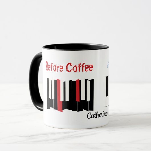 Voor en na de Mok van Coffee Devil's Interval (Voorkant links)