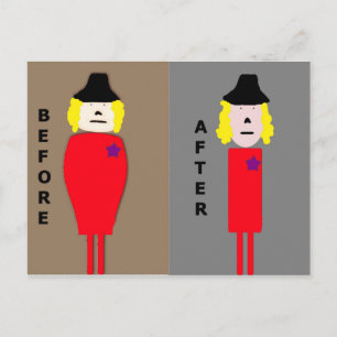 Voor en na gewichtsverlies gefeliciteerd briefkaart
