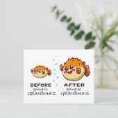 Voor en na grootma Funny Nana Briefkaart (Staand voorkant)