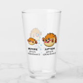 Voor en na grootma Funny Nana Glas (Achterkant)