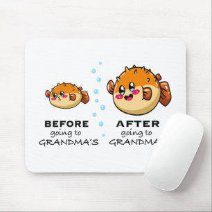 Voor en na grootma Funny Nana Muismat